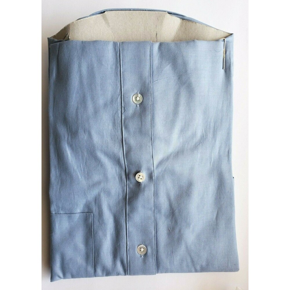Calvin Klein Designer's Men's Long Sleeve Blue Dress Shirt 16" 34" x 35" NEW - Picture 5 of 11